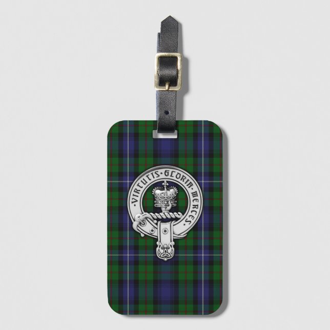 Etiqueta Para Maletas Clan Donnachaidh (Robertson) Escudo /Hunting Tartá (Anverso vertical)
