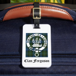 Etiqueta Para Maletas Clan Ferguson Escudo Tartán
