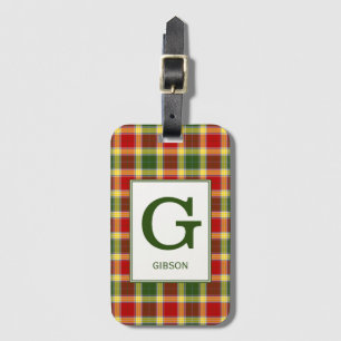 Etiqueta Para Maletas Clan Gibbs Tartan Monogrammed