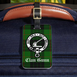 Etiqueta Para Maletas Clan Gunn Escudo Badge y Tartán
