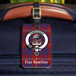 Etiqueta Para Maletas Clan Hamilton Escudo y Tartan Lumaletas Tag