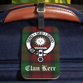 Etiqueta Para Maletas Clan Kerr Tartan y la placa Escudo