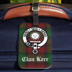 Etiqueta Para Maletas Clan Kerr Tartan y la placa Escudo