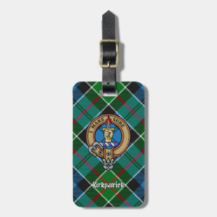 Etiqueta Para Maletas Clan Kirkpatrick Escudo sobre Tartán