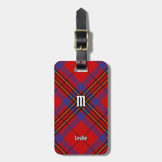 Etiqueta Para Maletas Clan Leslie Red Tartan (Frente Vertical)