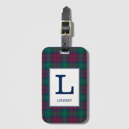 Etiqueta Para Maletas Clan Lindsay Tartan Monogrammed