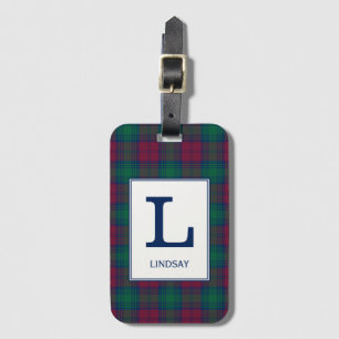 Etiqueta Para Maletas Clan Lindsay Tartan Monogrammed