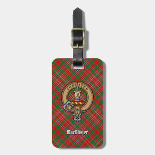 Etiqueta Para Maletas Clan MacAlister Escudo sobre Tartán