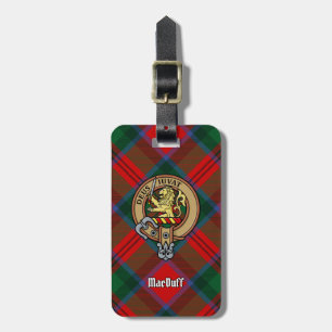 Etiqueta Para Maletas Clan MacDuff Escudo sobre Tartán