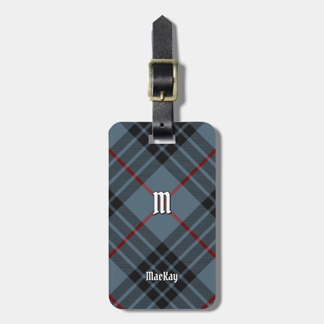 Etiqueta Para Maletas Clan MacKay Blue Tartan (Frente Vertical)