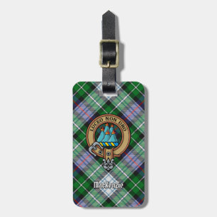 Etiqueta Para Maletas Clan MacKenzie Escudo sobre el vestido Tartán