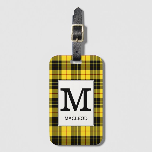 Etiqueta Para Maletas Clan MacLeod Tartan Monogrammed (Anverso vertical)