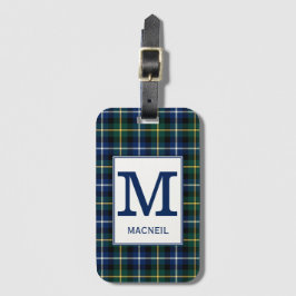 Etiqueta Para Maletas Clan MacNeil Tartan Monogrammed