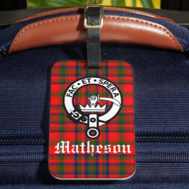 Etiqueta Para Maletas Clan Matheson Escudo Badge y Tartán