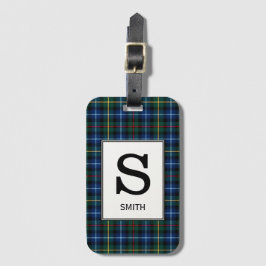 Etiqueta Para Maletas Clan Smith Tartan Monogrammed