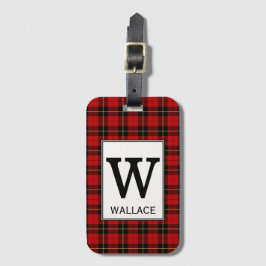 Etiqueta Para Maletas Clan Wallace Tartan Monogrammed