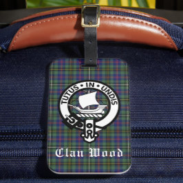 Etiqueta Para Maletas Clan Wood Escudo y Tartán
