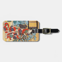 Etiqueta Para Maletas Clásica geisha japonesa vintage Utagawa ukiyo-e