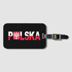Etiqueta Para Maletas Clásica Polska Bandera Polaca Águila Nacional