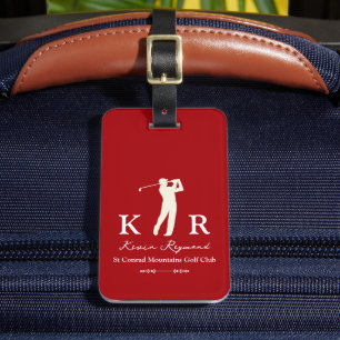 Etiqueta Para Maletas Clásico de golfistas rojos