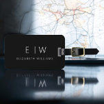 Etiqueta Para Maletas Clásico Elegante Moderno Monograma Minimalista Nom<br><div class="desc">Aumente su experiencia de viaje con nuestro clásico elegante y moderno Monograma Minimalista Etiqueta para el equipaje. Este accesorio de diseño meticuloso combina a la perfección la elegancia atemporal con el minimalismo contemporáneo, asegurando que su equipaje se destaque con la sofisticación. Diseñada con precisión y atención a los detalles, esta...</div>