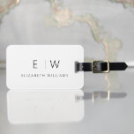 Etiqueta Para Maletas Clásico Elegante Moderno Monograma Minimalista Nom<br><div class="desc">Aumente su experiencia de viaje con nuestro clásico elegante y moderno Monograma Minimalista Etiqueta para el equipaje. Este accesorio de diseño meticuloso combina a la perfección la elegancia atemporal con el minimalismo contemporáneo, asegurando que su equipaje se destaque con la sofisticación. Diseñada con precisión y atención a los detalles, esta...</div>