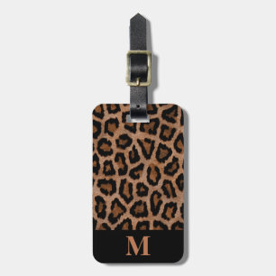 Etiqueta Para Maletas Clásico Monograma Negro / Estampado de Manchas de