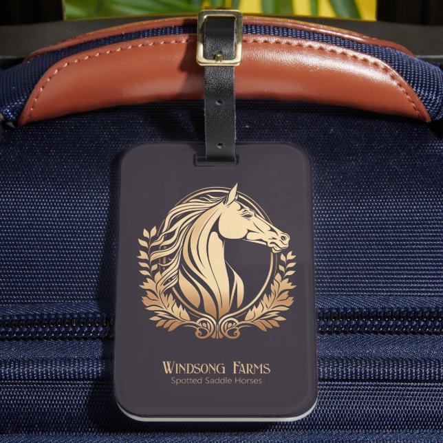 Etiqueta Para Maletas Clásico Personalizado moderno Caballo de Granja Eq (Anverso In situ 2)