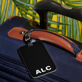 Etiqueta Para Maletas Classic Monogram Minimal Simple Black Typography