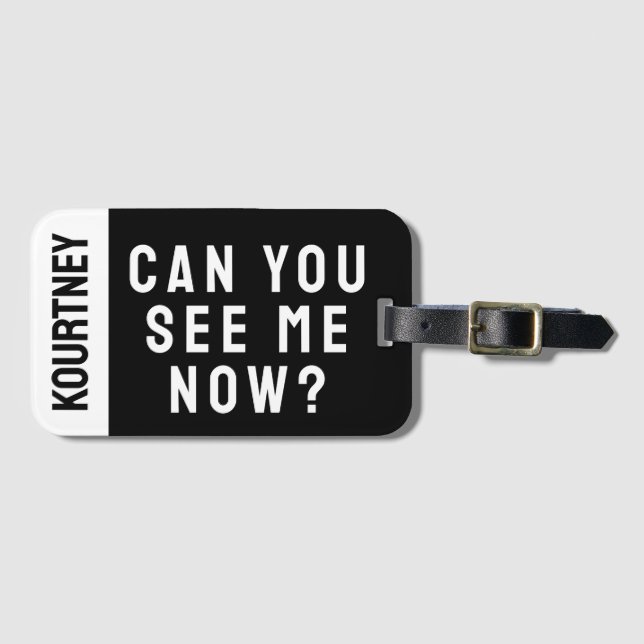 Etiqueta Para Maletas Classic Simple Custom Name Modern Bold Funny (Anverso horizontal)