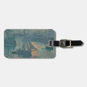 Etiqueta Para Maletas Claude Monet Amanecer Marino Barco de Vela Impresi