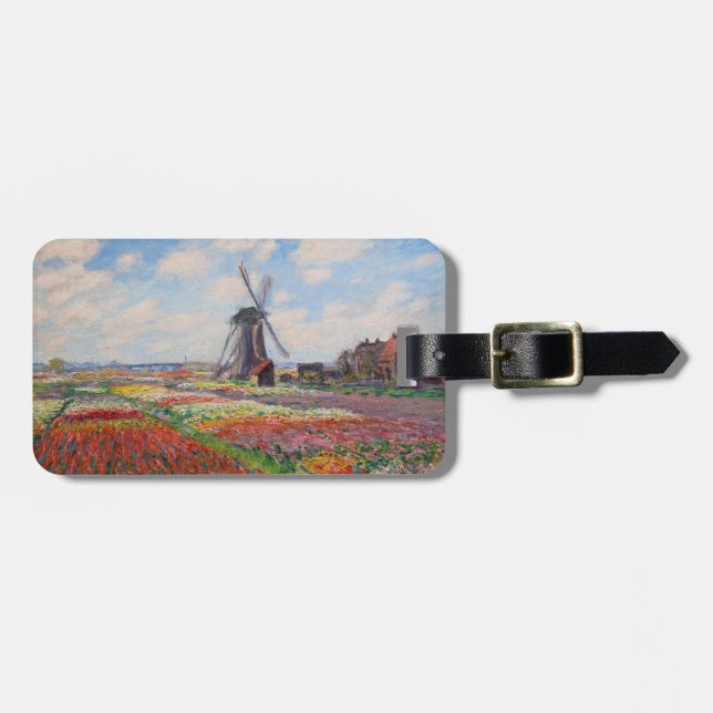 Etiqueta Para Maletas Claude Monet - Campo de tulipanes en Holanda (Frente Horizontal)