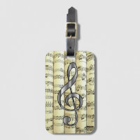 Clef G plateado sobre la música de hojas rodadas ~