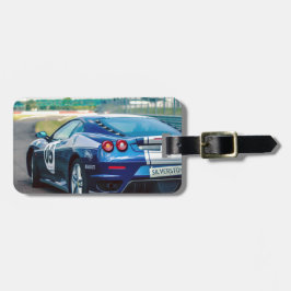Etiqueta Para Maletas Coche de carreras azul