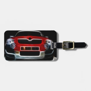 Etiqueta Para Maletas Coche de deportes rojo