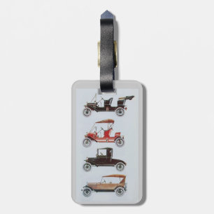 Etiqueta Para Maletas COCHES CLÁSICOS VINTAGE  negro blanco rojo automot