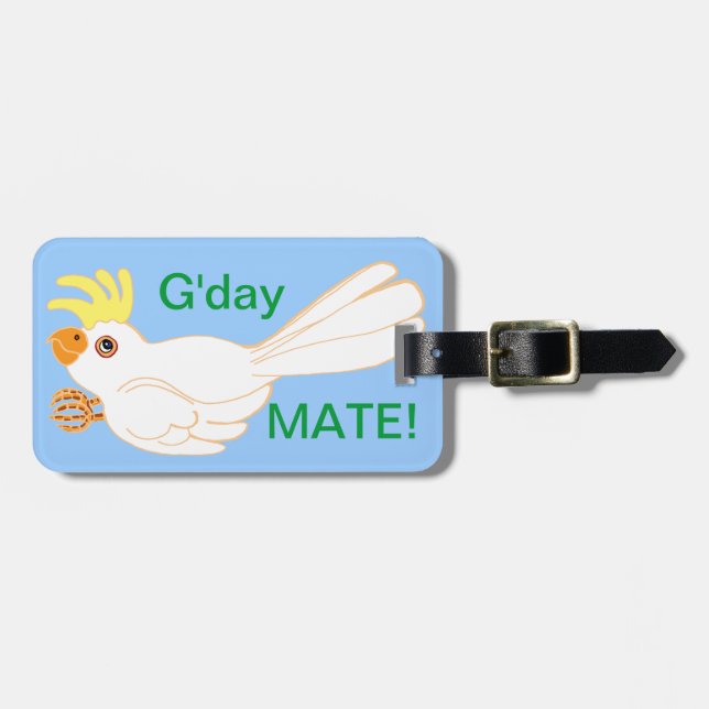 Etiqueta Para Maletas ¡Cockatoo Gday Mate! (Frente Horizontal)