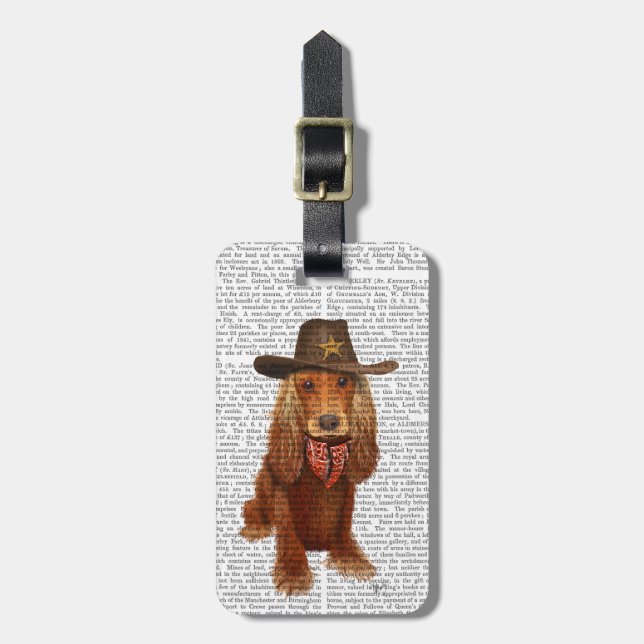 Etiqueta Para Maletas Cocker Spaniel Cowboy 2 (Frente Vertical)