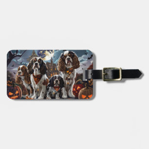 Etiqueta Para Maletas Cocker Spaniel Halloween Espeluznante
