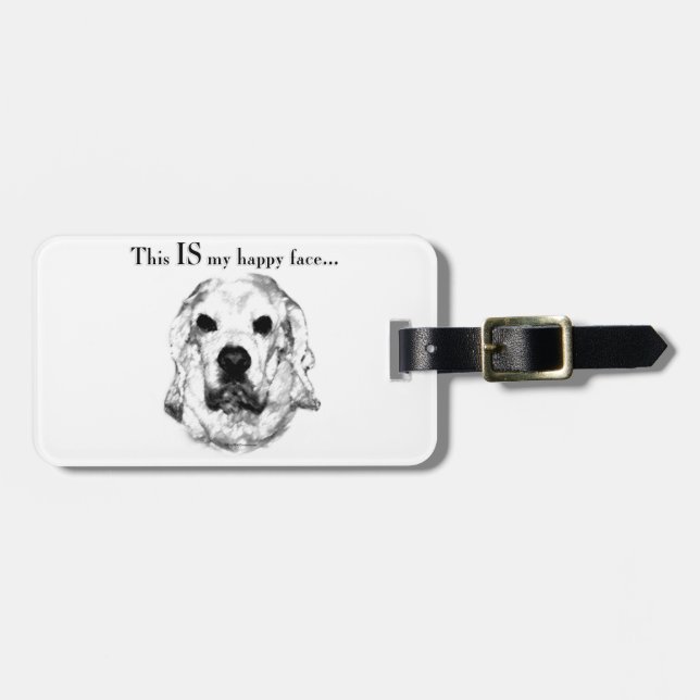 Etiqueta Para Maletas Cocker Spaniel Happy Face (Frente Horizontal)