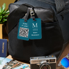 Etiqueta Para Maletas Código QR de color sólido Escanear si se pierde Se