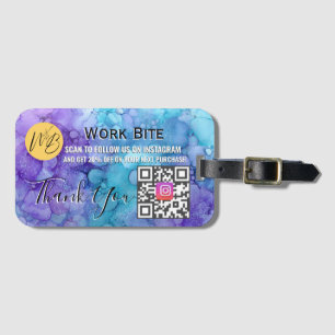 Etiqueta Para Maletas Código Qr De Descuento De Instagram De Acuarela De