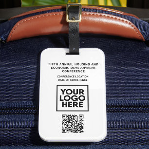 Etiqueta Para Maletas Código QR de logotipo personalizado para conferenc