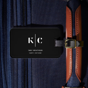 Etiqueta Para Maletas Código QR negro elegante y elegante