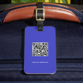 Etiqueta Para Maletas Código QR, nombre e información, azul y blanco, el