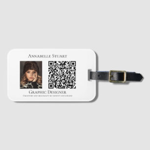 Etiqueta Para Maletas Código QR Photo Business Company