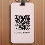 Etiqueta Para Maletas Código QR Rubor Pink Feminine Scannable Contact Pe<br><div class="desc">Un diseño sencillo y elegante de etiquetas de código QR para el equipaje en una tipografía minimalista moderna con un sencillo fondo rosado. El código QR y el nombre pueden ser fácilmente personalizados para hacer un diseño tan único como tú! El regalo o accesorio perfecto a medida para garantizar que...</div>