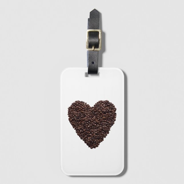 Etiqueta Para Maletas Coffee Heart (Anverso vertical)