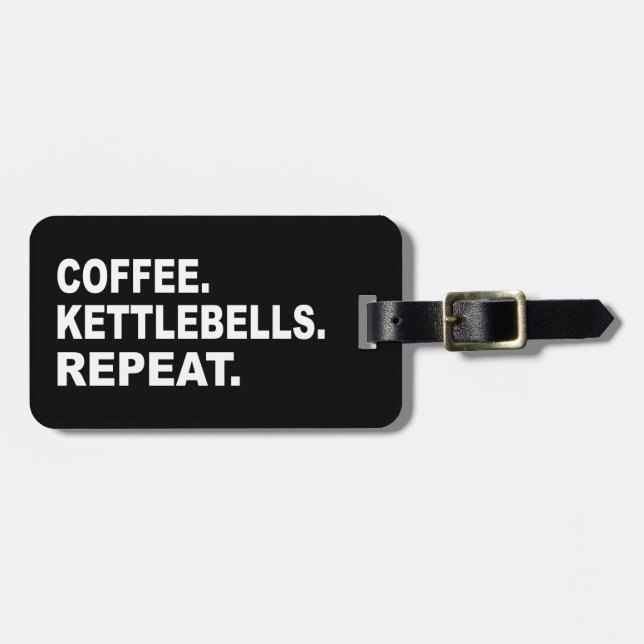 Etiqueta Para Maletas Coffee Kettlebells Repetir (Frente Horizontal)