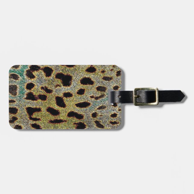 Etiqueta Para Maletas Colección de estampado leopardo (Frente Horizontal)